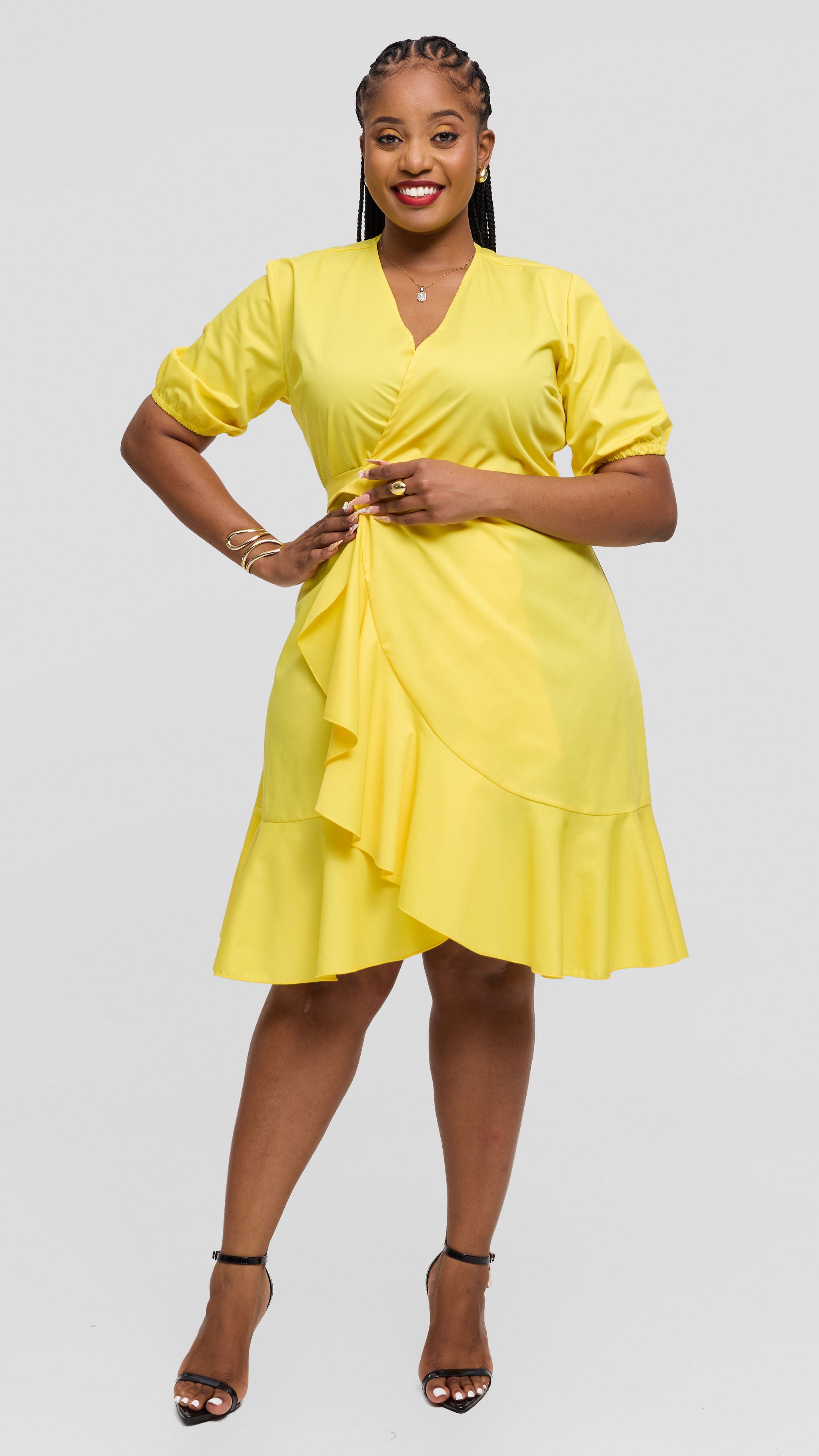 Waverly Wrap Dress - Yellow