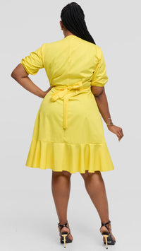 Waverly Wrap Dress - Yellow