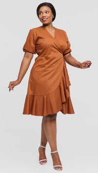 Vivian Wrap Dress - Brown