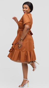 Vivian Wrap Dress - Brown