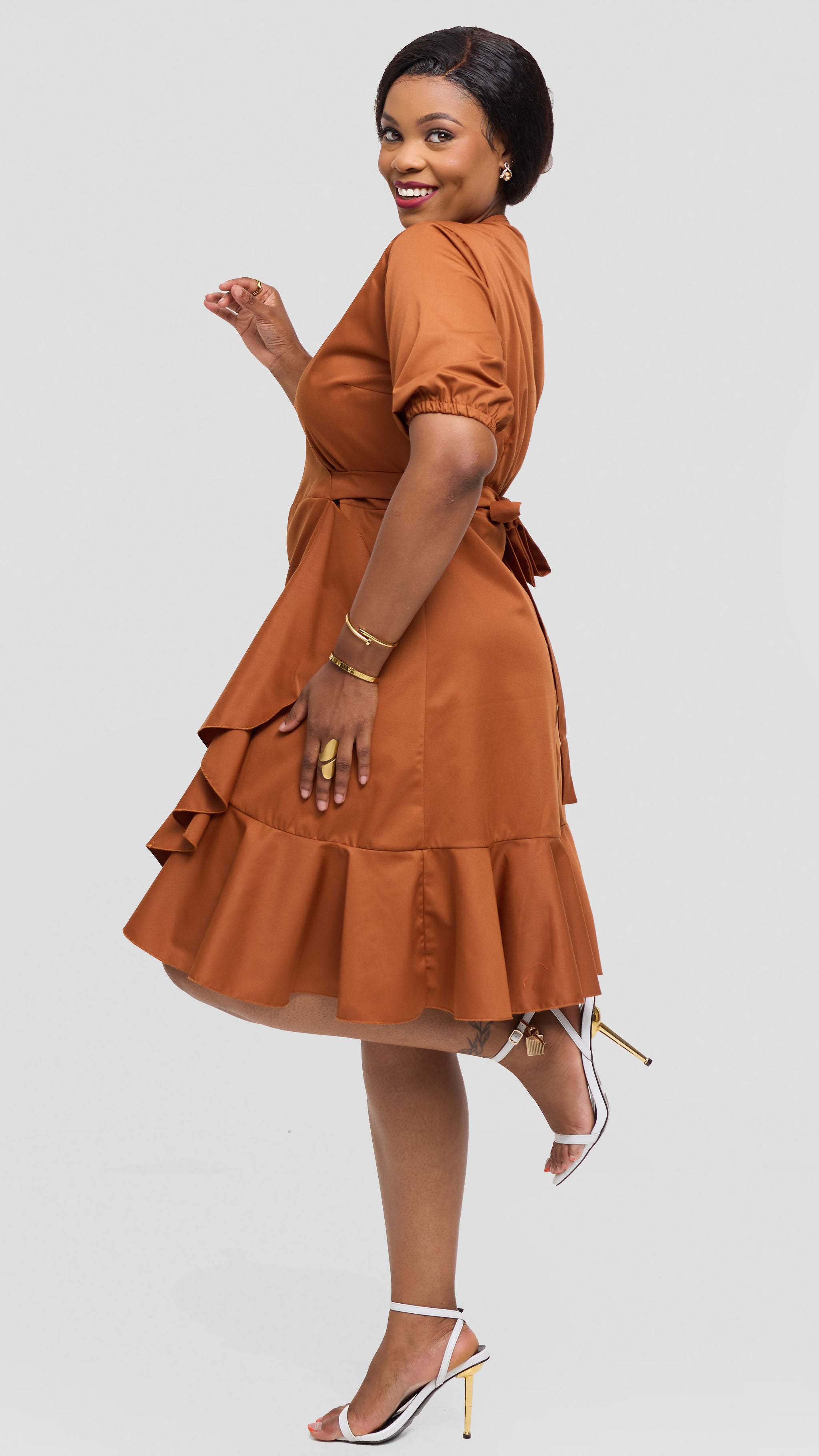 Vivian Wrap Dress - Brown