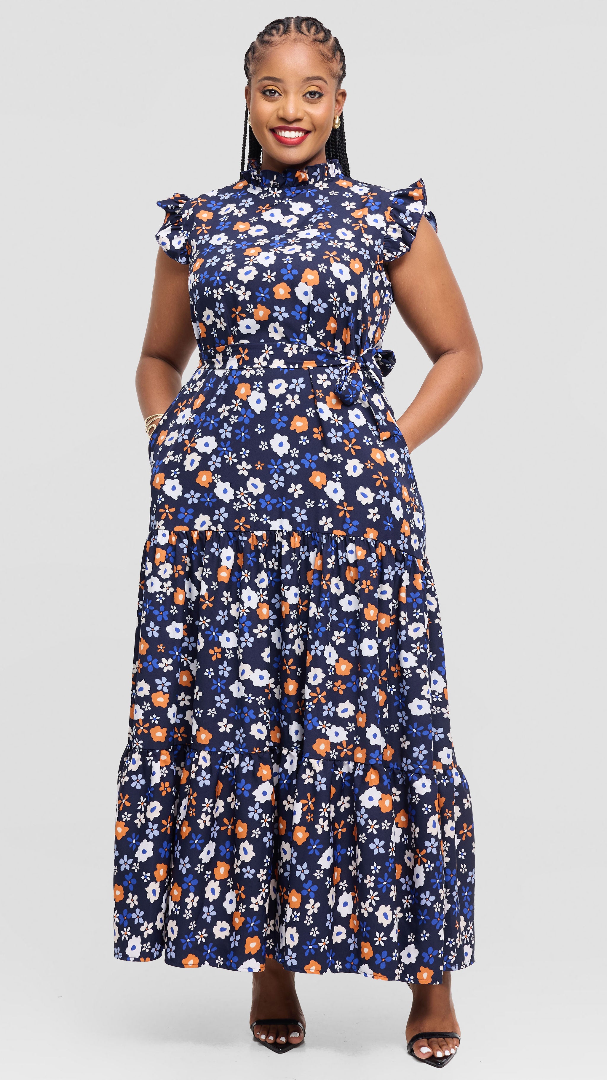 Ryan Maxi Dress - Navyblue/Cream