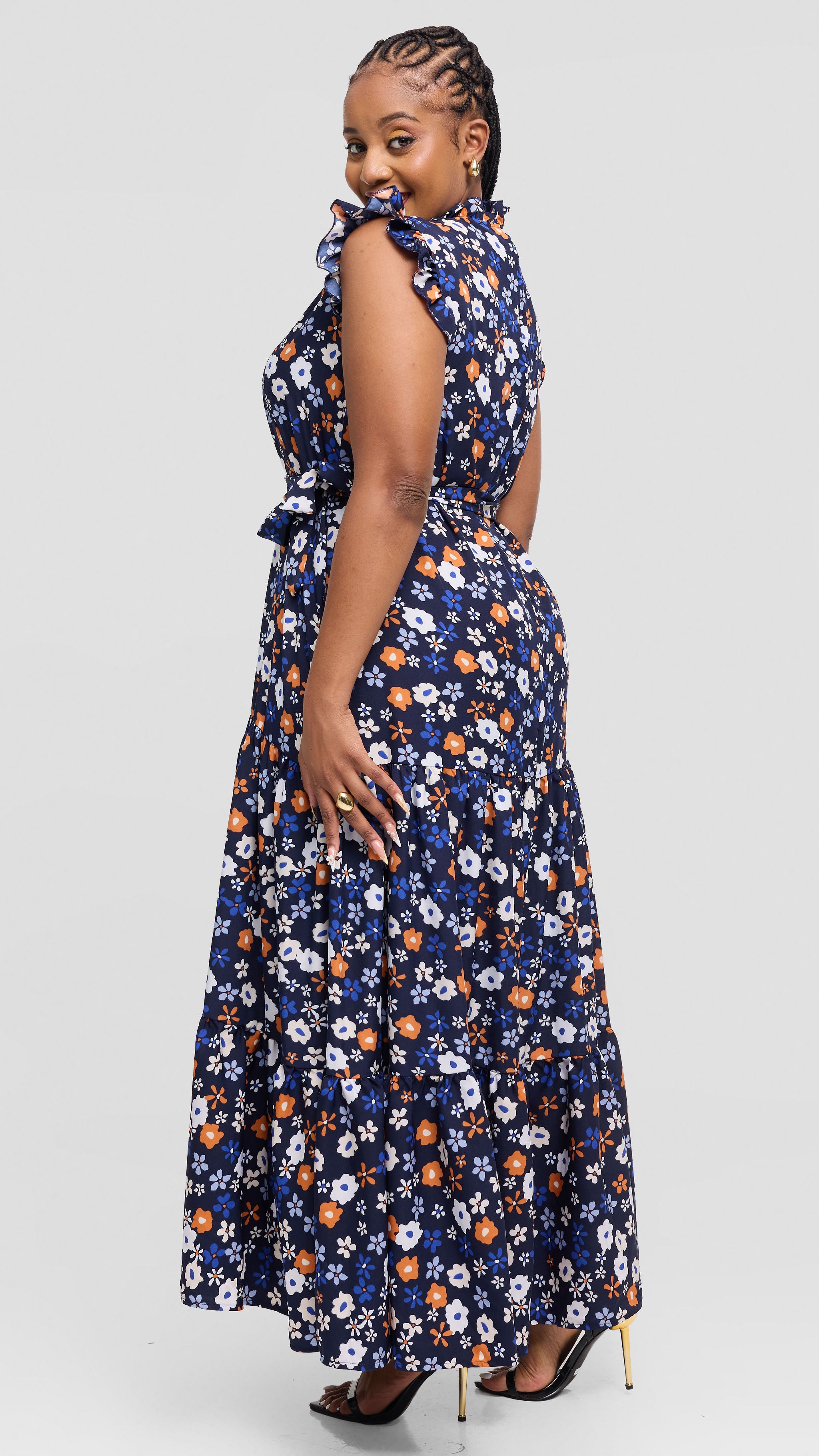 Ryan Maxi Dress - Navyblue/Cream