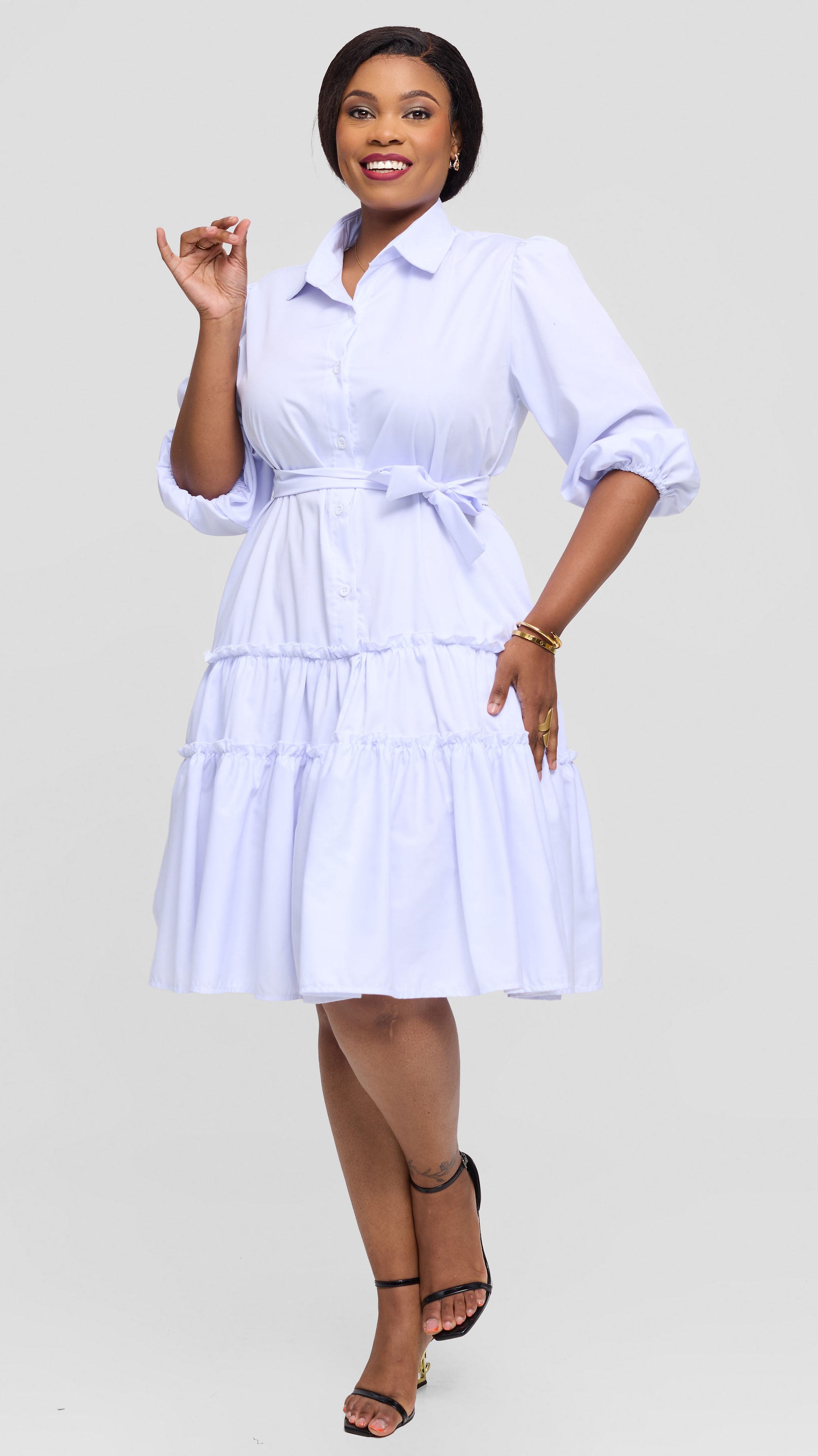 Saniyah Shirt Dress - White