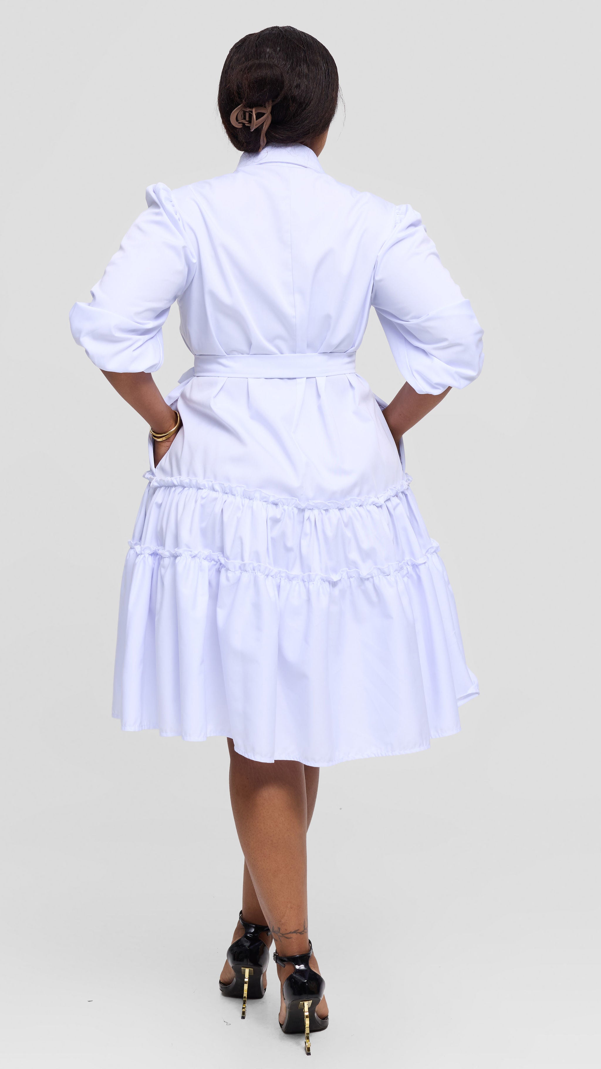 Saniyah Shirt Dress - White