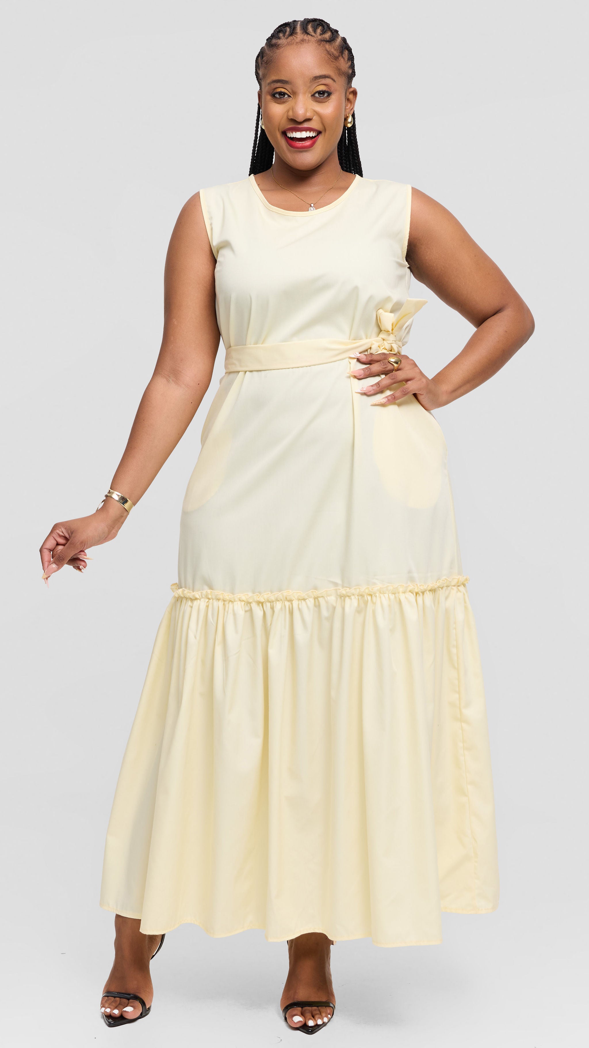 Tiana Maxi Dress - Cream/Yellow