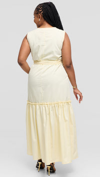 Tiana Maxi Dress - Cream/Yellow