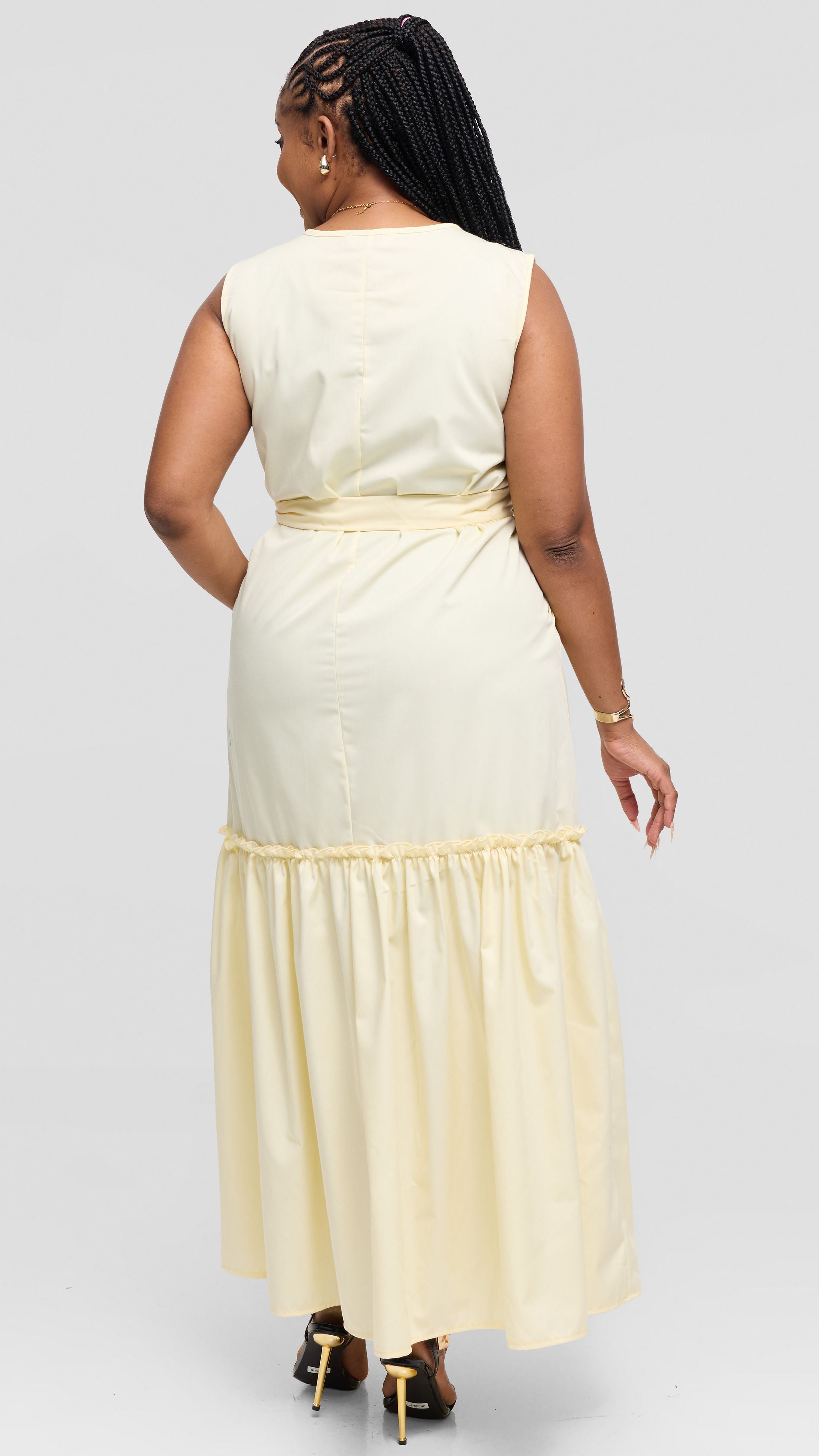 Tiana Maxi Dress - Cream/Yellow