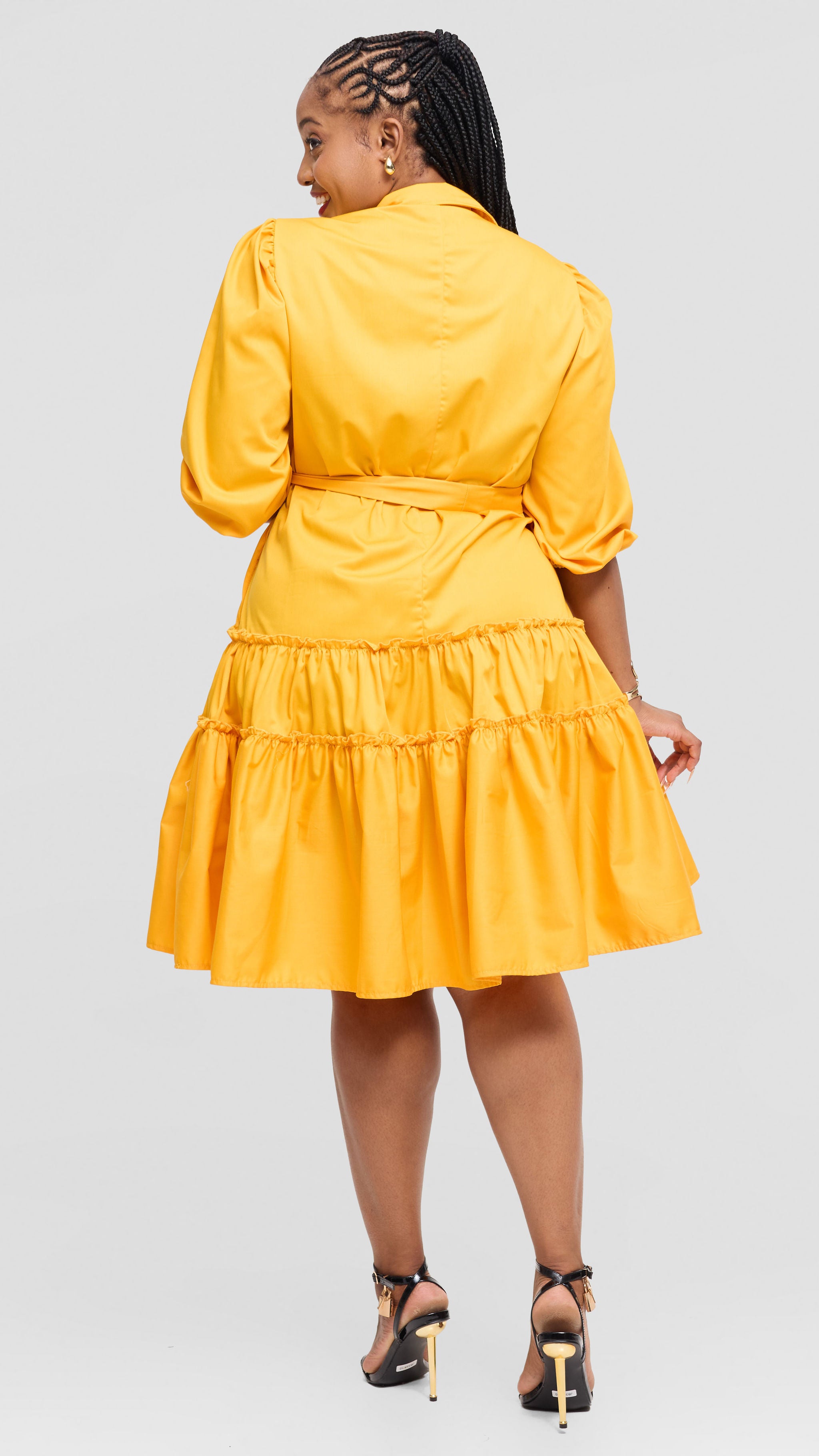 Simone Shirt Dress - Mustard