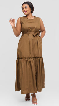 Valery Maxi Dress -  Brown