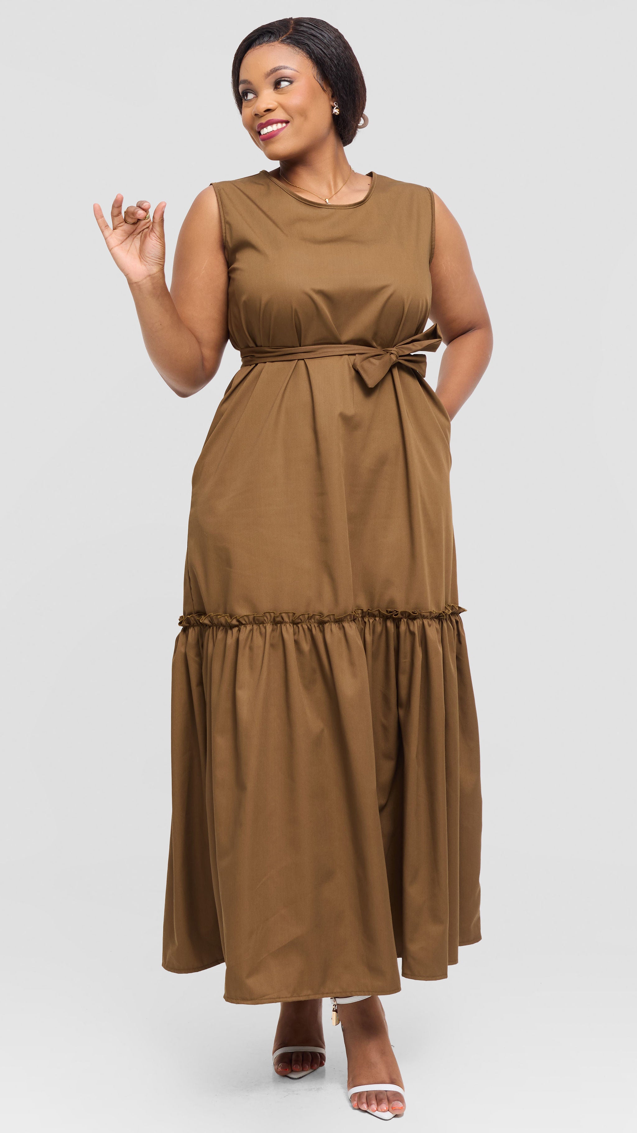 Valery Maxi Dress -  Brown