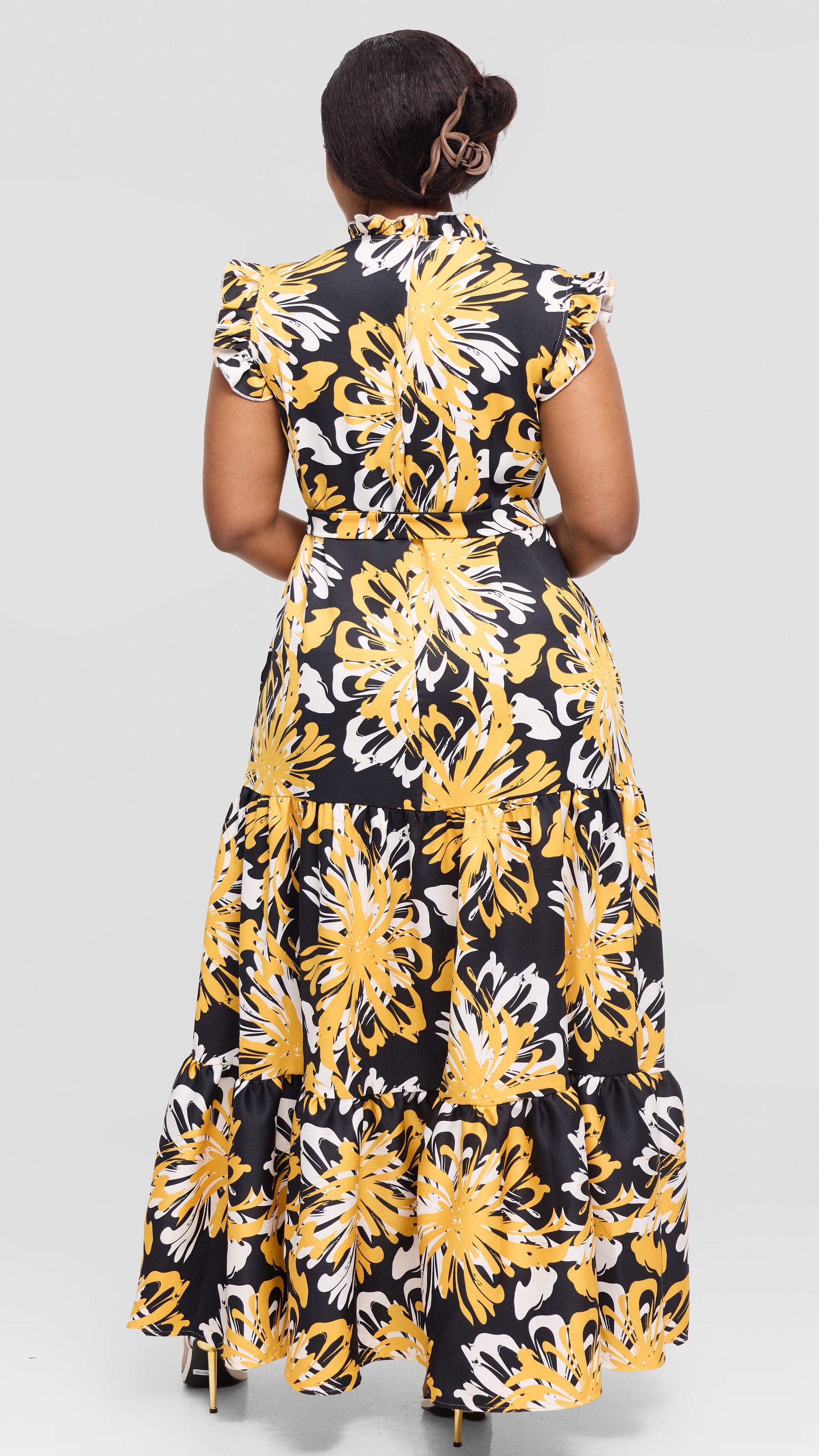 Saha Maxi Dress - Black/Yellow