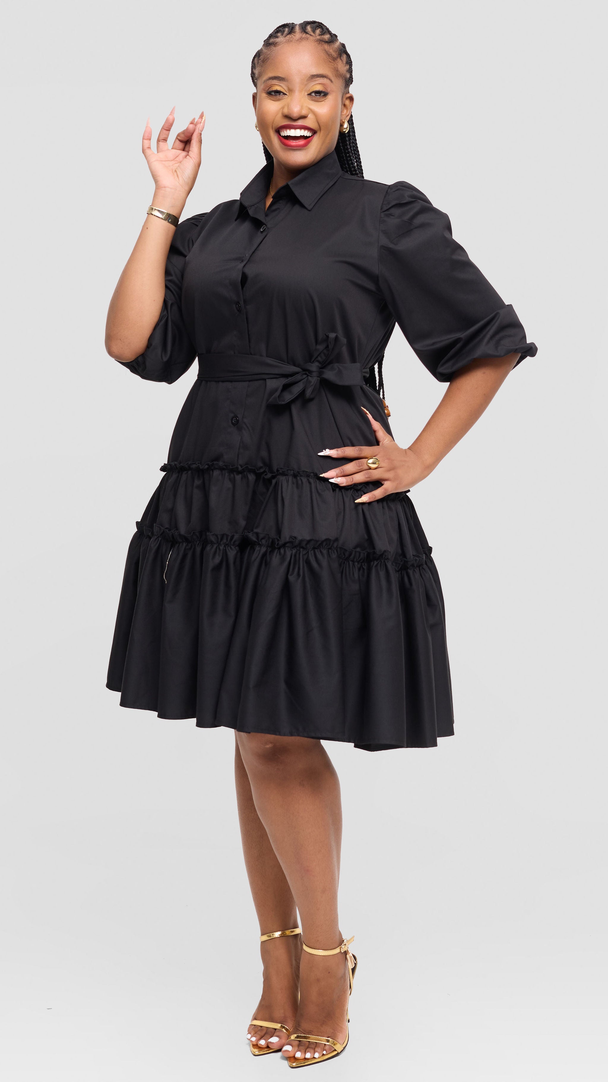 Sierra Shirt Dress - Black