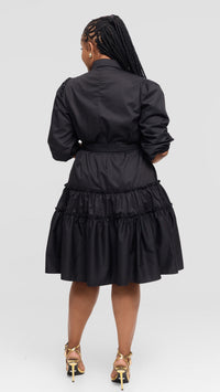 Sierra Shirt Dress - Black