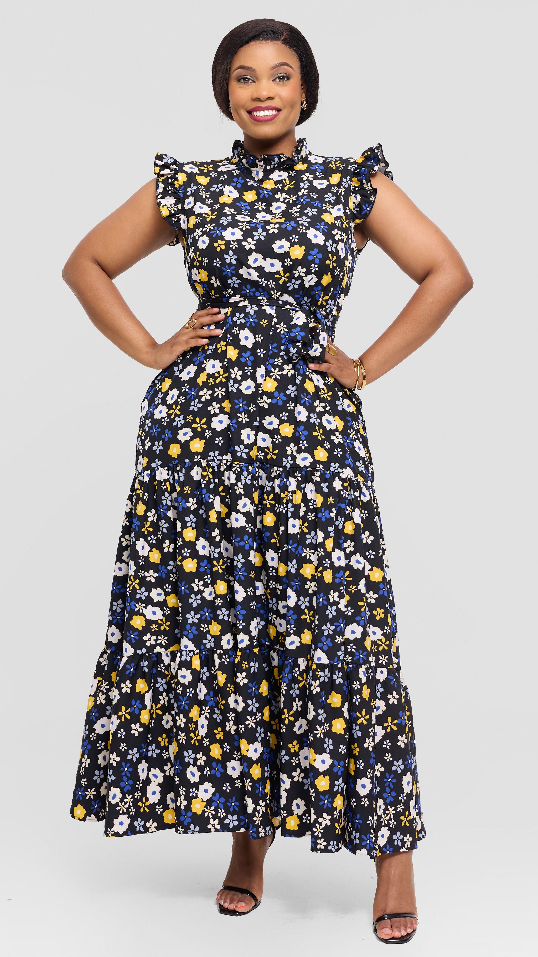 Ruth Maxi Dress - Black/Yellow