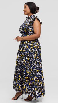 Ruth Maxi Dress - Black/Yellow