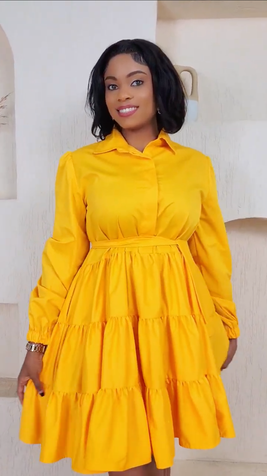 Silas Shirt Dress - Mustard