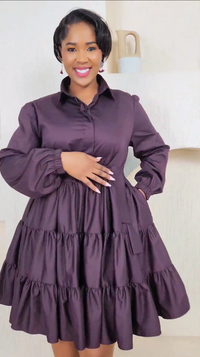 Eldrin Shirt Dress - Dark purple