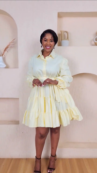 Thika  Shirt Dress - Cream Yellow