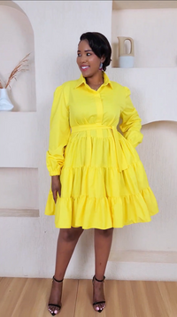 Jax Shirt Dress - Yellow