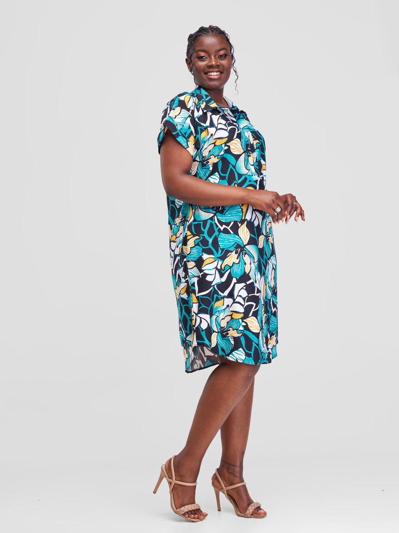 Amina Shirt Dress - Blue