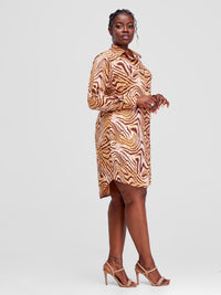 Maya Shirt Dress - Brown