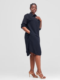 Leah Shirt Dress - Black