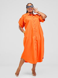 Isla Shirt Dress - Orange