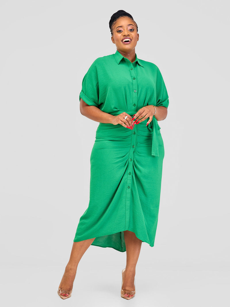 Amber Ruched Dress - Green