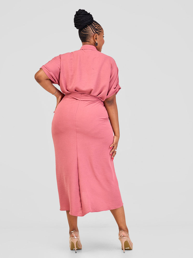 Amber Ruched Dress - Peach