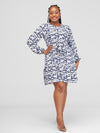 Dudi Shift Dress - Navy blue/white