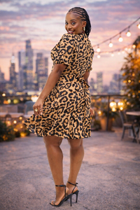 Brooke Wrap Dress - Brown/Black