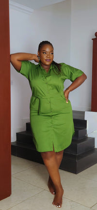 Emmaculate  Shirt Dress - Green