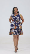 Udoka Shift Dress - Navyblue