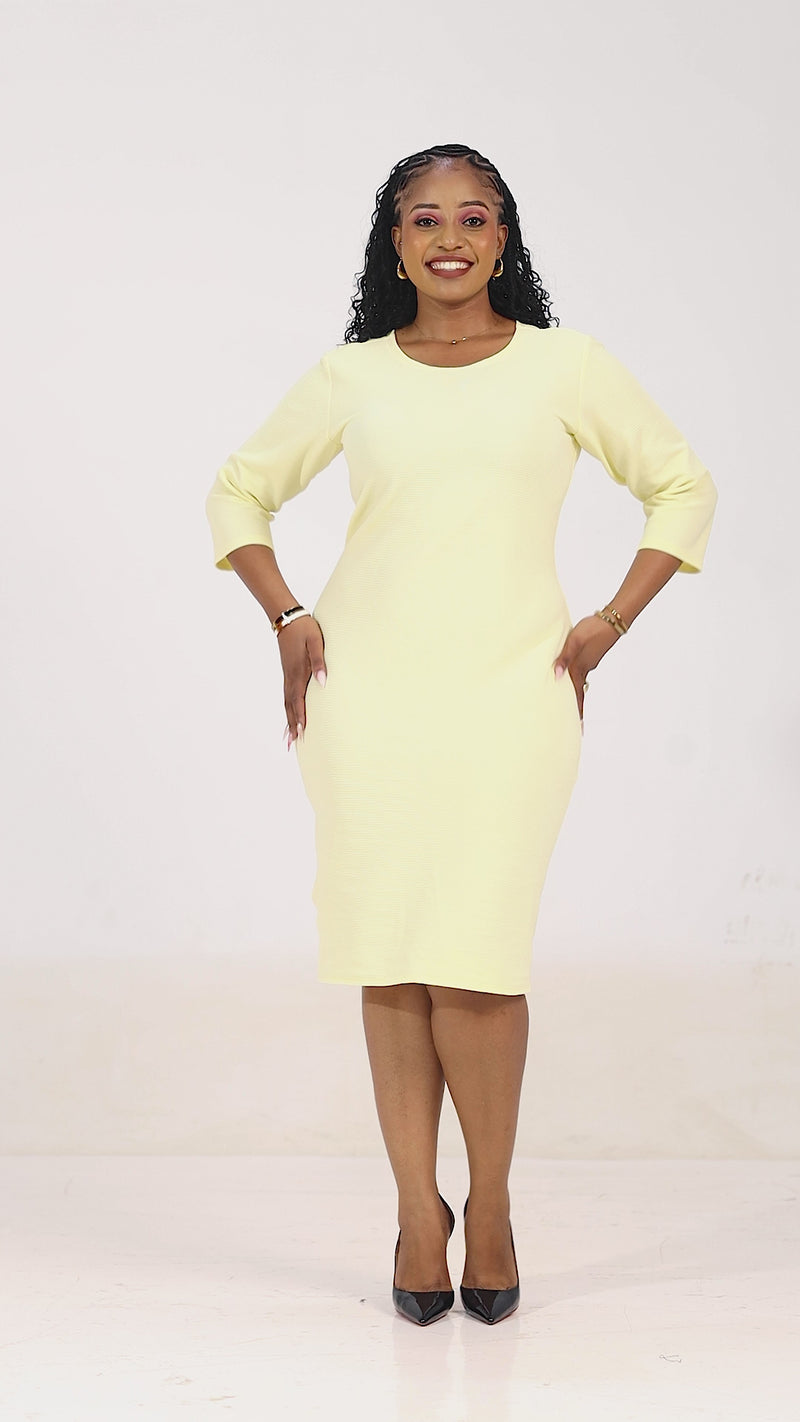 Kiera Bodycon Dress-Cream