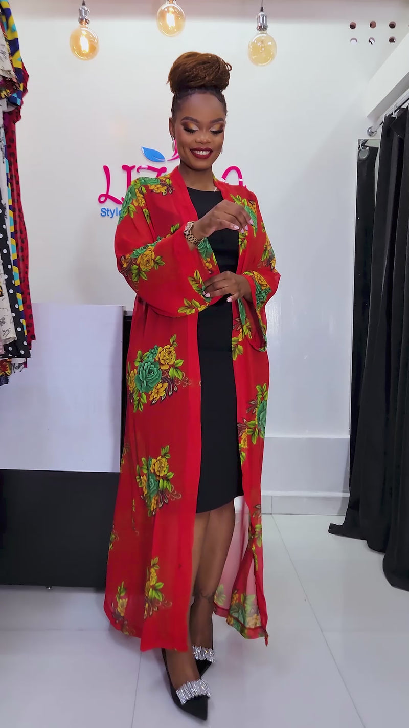 Emuvoke  Kimono - Red