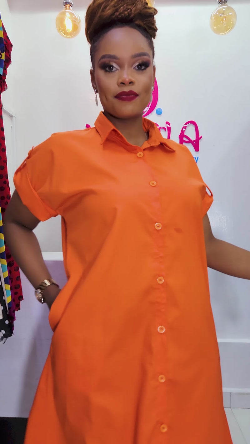 Elliot Shirt Dress - Orange