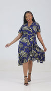 Waceera Wrap Dress - Navyblue