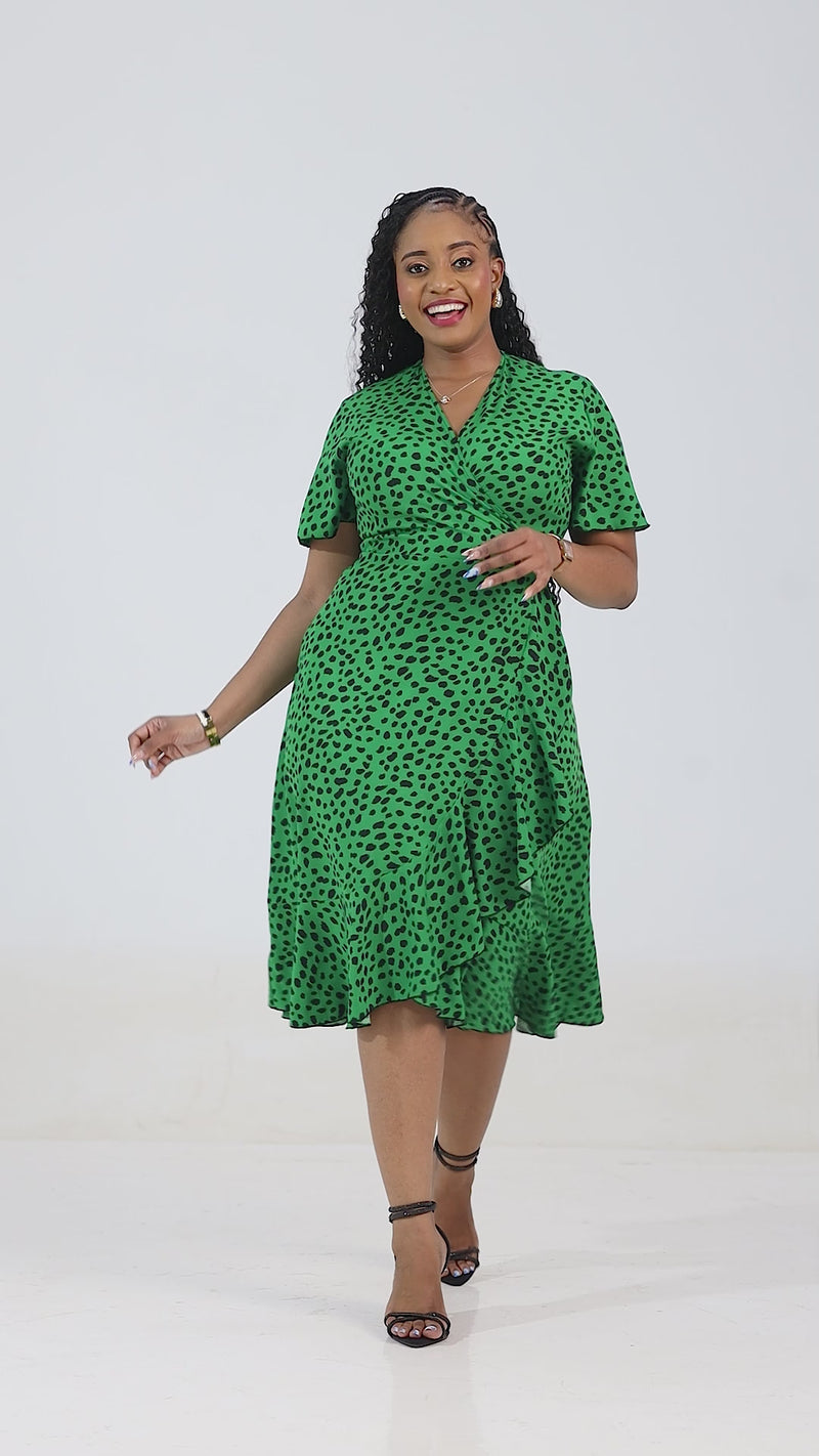 Visola Wrap Dress - Green