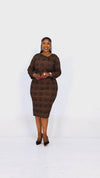 Amayah Bodycon Dress- Brown